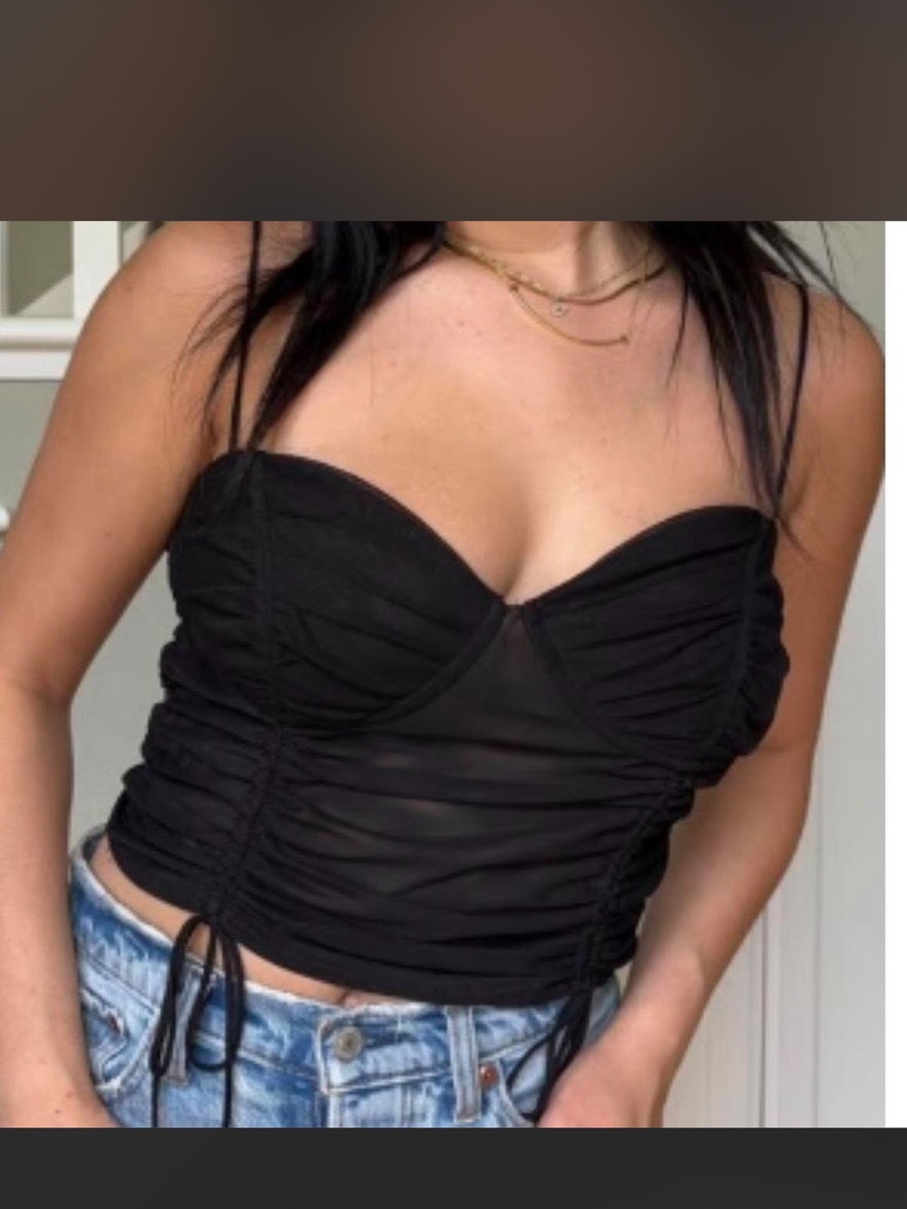 Princess Polly Black Ruched Strapless Bustier Cami